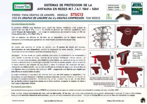 Forro para grapas de amarre y grapas de compresión. Protector Avifauna